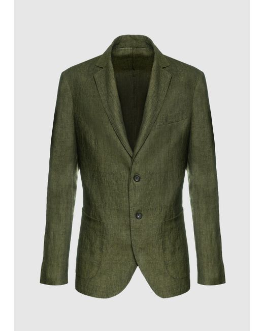 Malo Green Linen Jacket for men