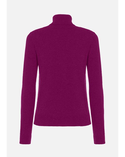 Malo Purple Cashmere Turtleneck Sweater