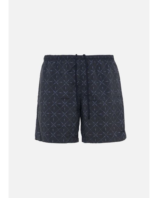 Malo Blue Printed Long Beach Shorts for men