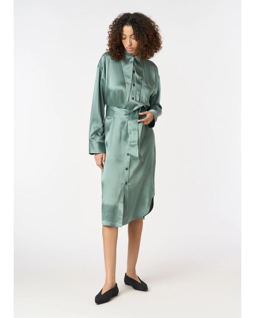 Malo Green Satin Dress