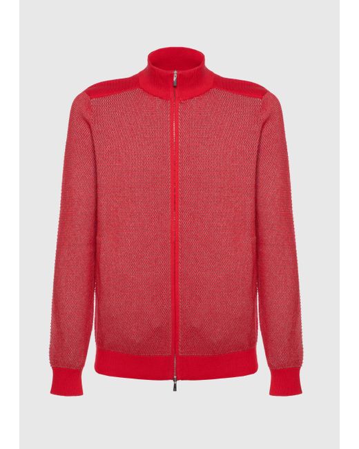 Malo Red Cotton Bomber for men