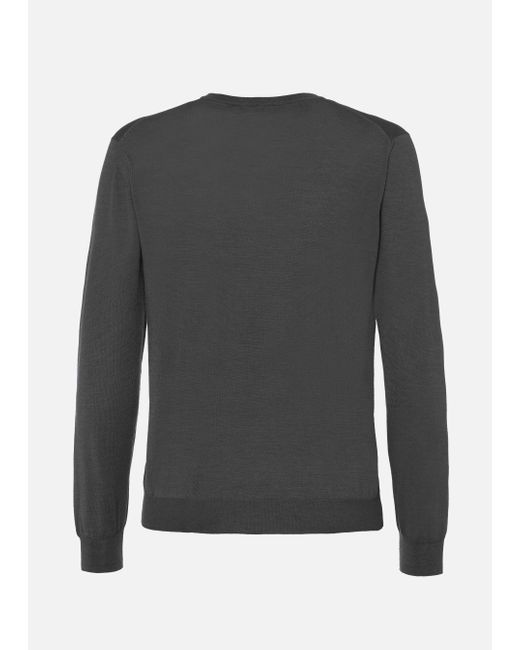 Malo Gray Cashmere And Silk V-Neck Sweater for men