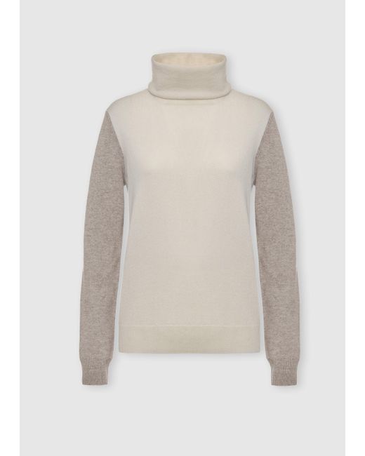 Malo White Cashmere Turtleneck Sweater, Candies
