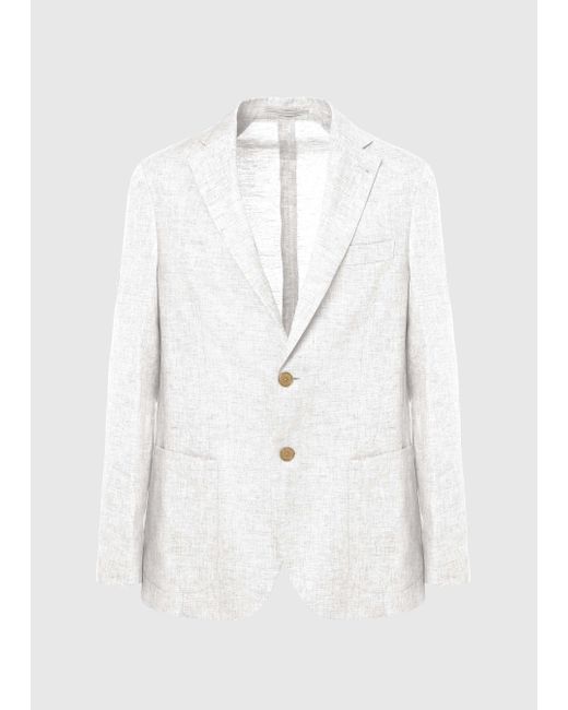 Malo White Linen Jacket for men