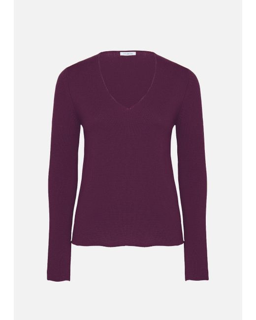 Malo Purple V-Neck Cashmere Sweater