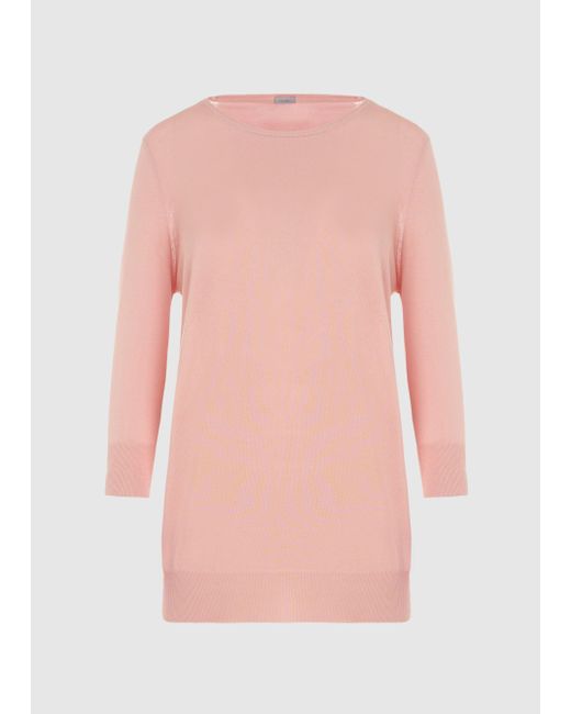 Malo Pink Cotton Crewneck Sweater