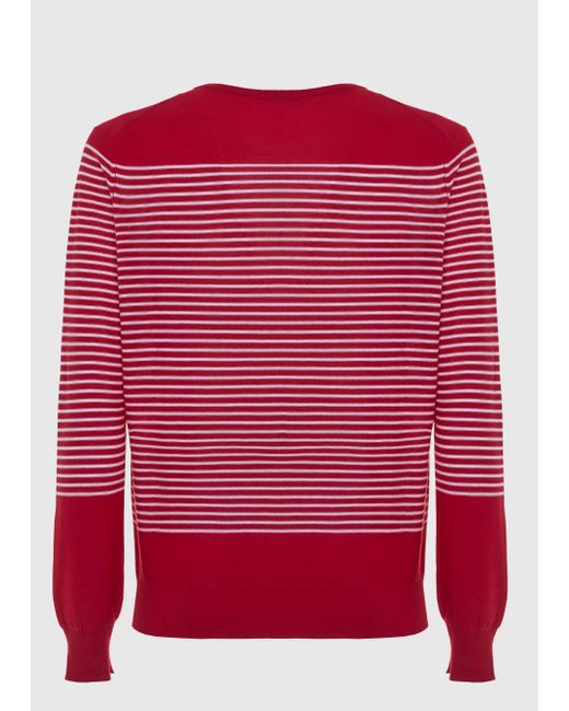 Malo Red Cotton Crewneck Sweater for men