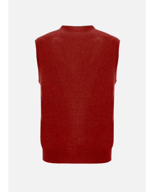 Malo Red Cashmere Waistcoat for men