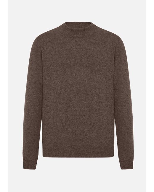 Malo Brown Cashmere And Silk Turtleneck Sweater for men
