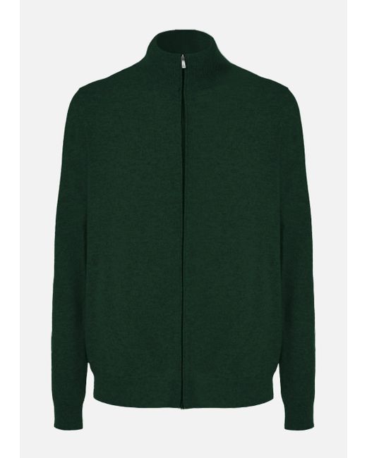 Malo Green Cashmere Bomber Jacket for men
