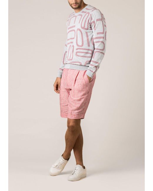 Malo Pink Linen Bermuda Shorts for men