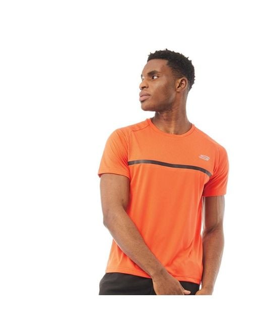 Skechers Synthetisch Skechers Brad T-shirt Oranje in het Oranje voor heren  - Lyst