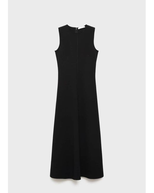 Mango White Flared Midi-Dress