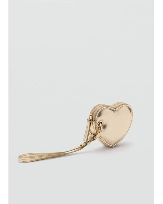 Mango Natural Wallet With Heart Keychain