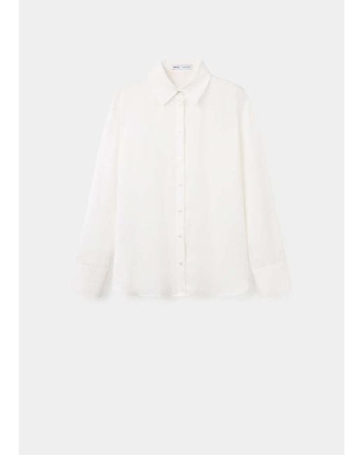 Mango White Straight Lyocell Shirt