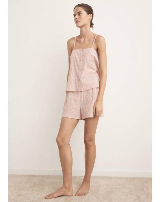 Mango Pink Two-Piece Cotton Strap Pyjamas