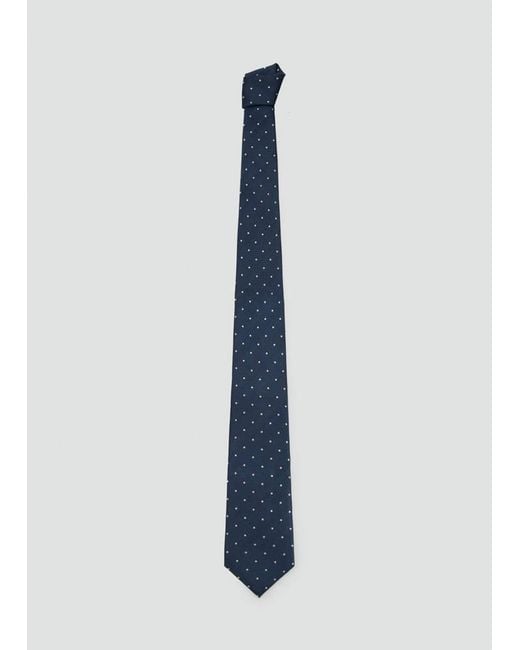 Mango Blue Polka-Dot Silk Tie for men