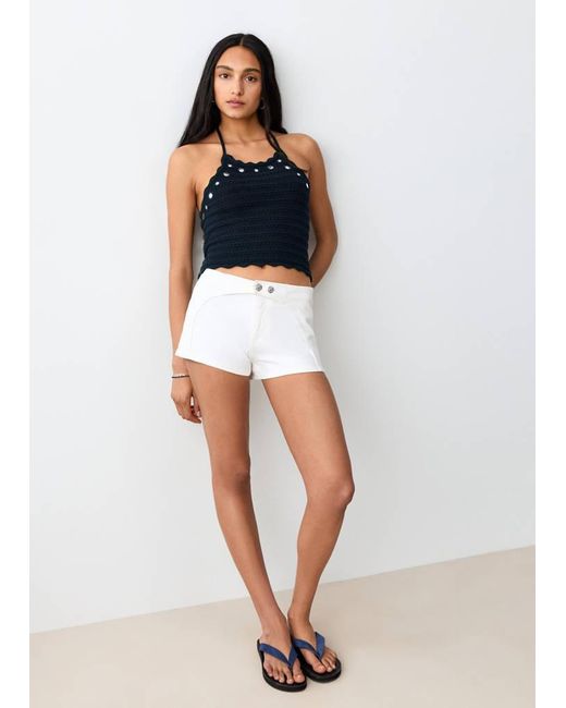 MANGO TEEN Blue Crochet Top Mirrors