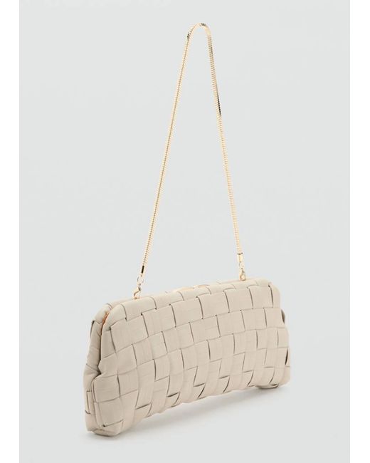 Mango Natural Braided Handbag