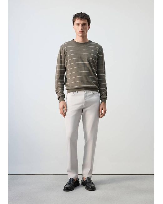 Pantalon Regular-Fit 100 Coton Gris Glacé Mango pour homme en coloris Natural