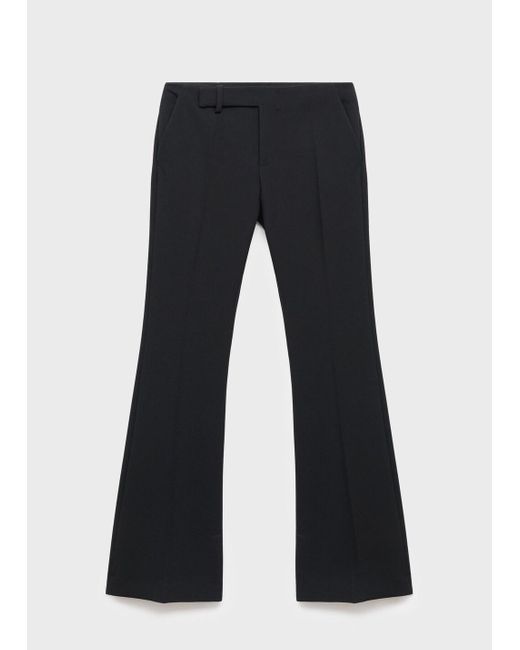Mango Blue Mid-Rise Flare Trousers