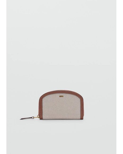 Mango Multicolor Contrasting Canvas Oval Wallet