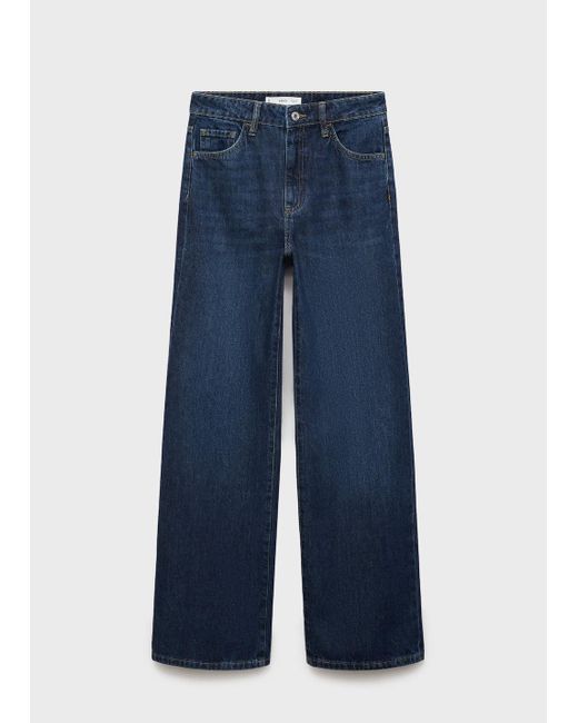 Mango White Danila Wide Leg High-Rise Jeans