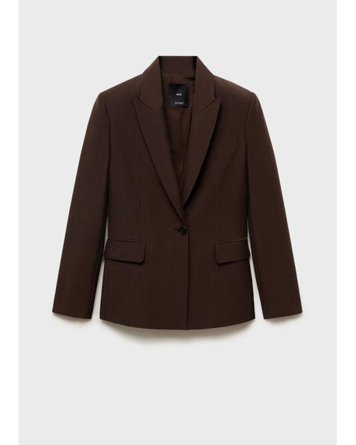 Mango Brown Fitted Lyocell Jacket