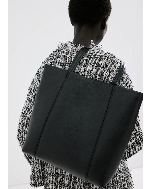 Mango Black Shopper Bag With Handles
