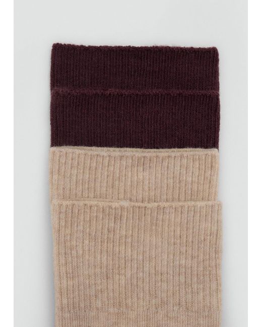 Mango Purple 2Er-Pack Baumwollsocken Mit Rippmuster