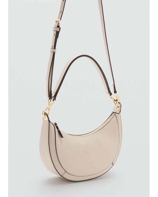 Mango White Oval Shoulder Bag