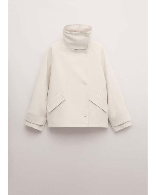 Mango Black Funnel Neck Parka With Pockets