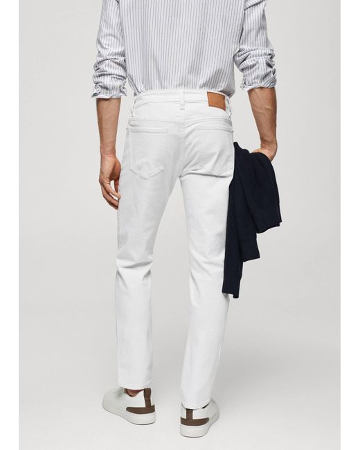 Mango White Jan Slim-fit Jeans for men