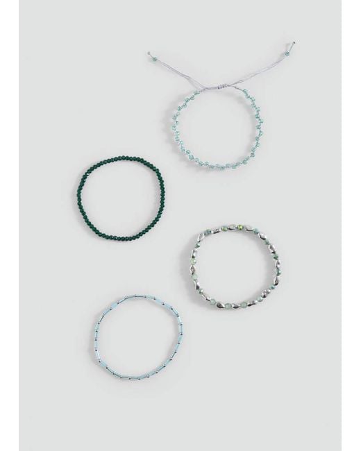 MANGO TEEN Gray Set Of 4 Combined Bracelets