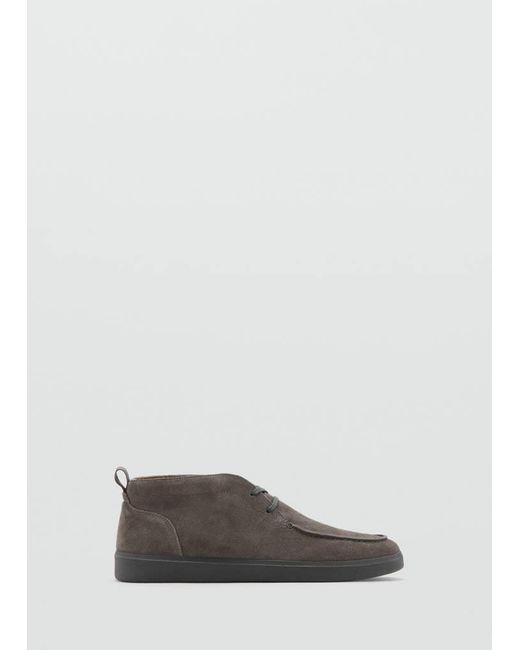 Mango Gray Suede Leather Sporty Ankle Boot for men