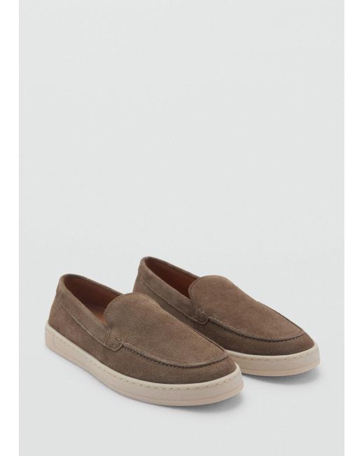Mango Brown Split Leather Shoes for men