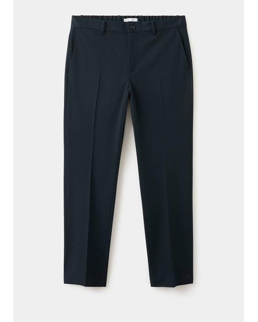Mango Blue Bologna Cropped Slim-Fit Trousers for men