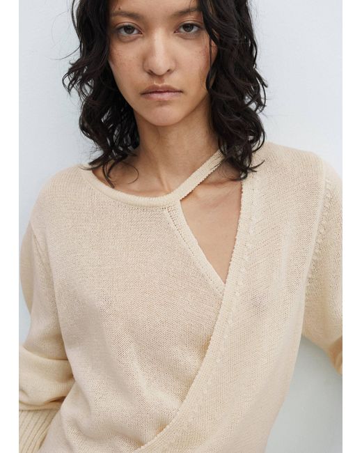Mango Natural Pullover Crossover With Slit Detail