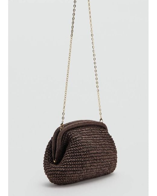 Mango Brown Natural Fiber Clutch Bag