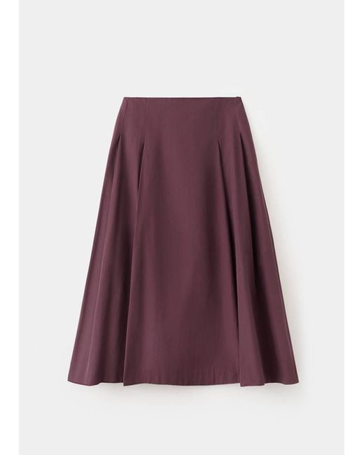 Mango Brown Flared Midi-Skirt