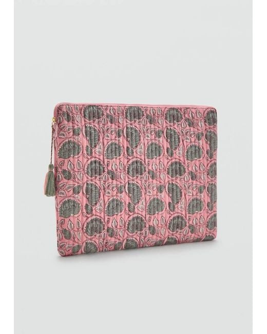Mango Pink Cotton Laptop Cover