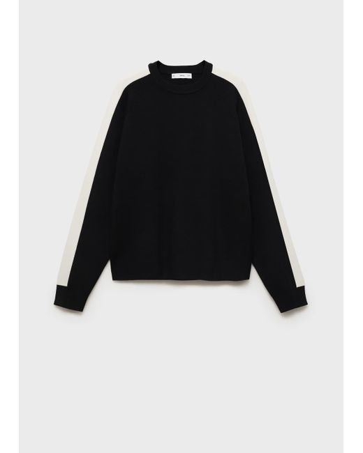 Mango Black Contrasting Stripe Knitted Sweater