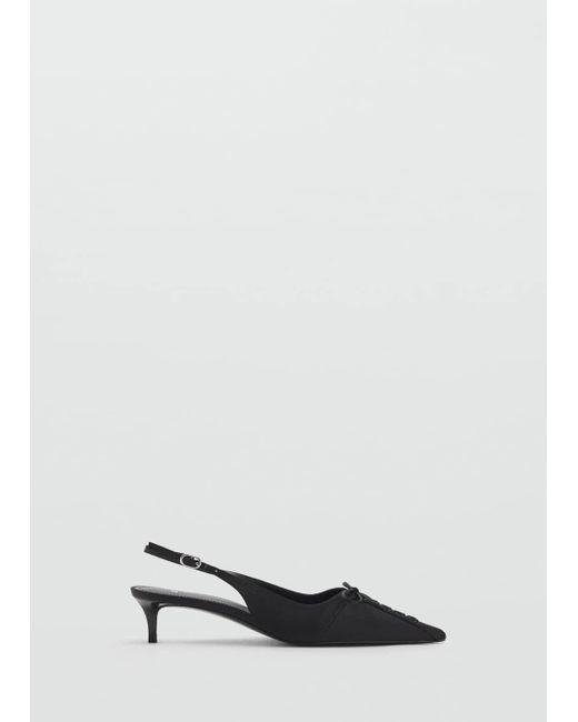 Mango Black High-Heeled Shoes With Pointed Toe And Bow