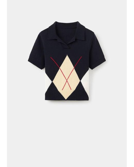 Pull Puzzle Bleu Marine Mango en coloris Blue
