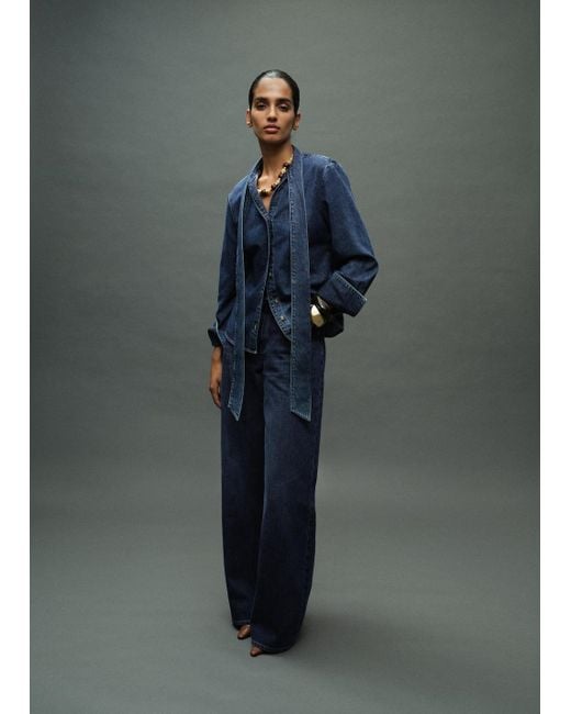 Chemise En Jean Naud Bleu Foncé Mango en coloris Gray
