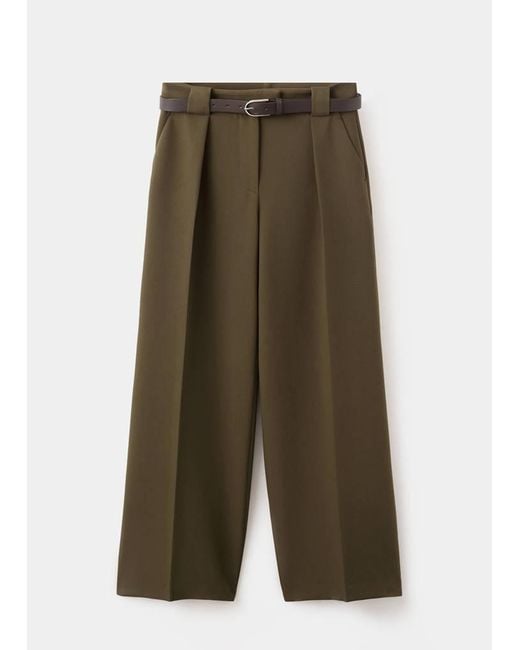 Mango Natural Belt Straight-Fit Trousers