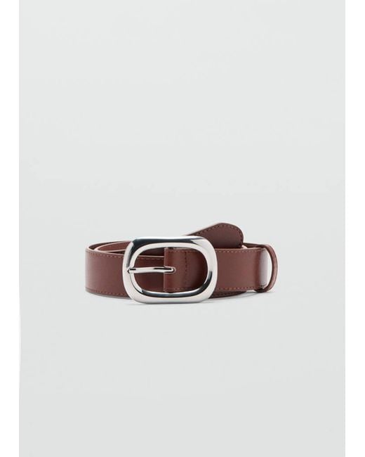 Mango Brown Oval Buckle Belt