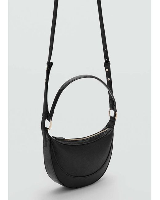 Mango Black Oval Shoulder Bag