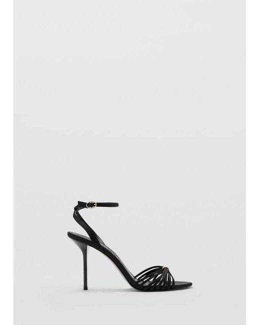 Mango Black Heeled Sandals With Straps