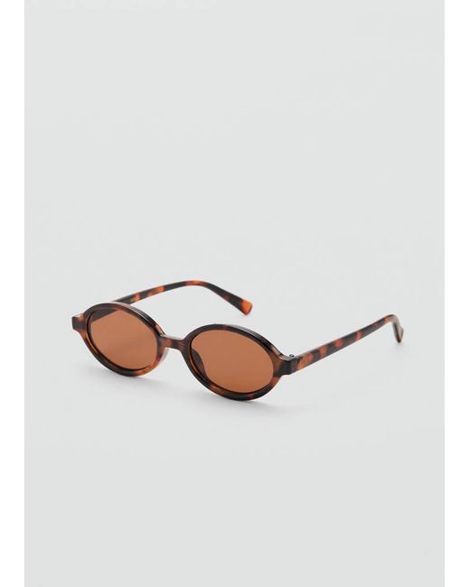 Mango White Oval-Frame Sunglasses